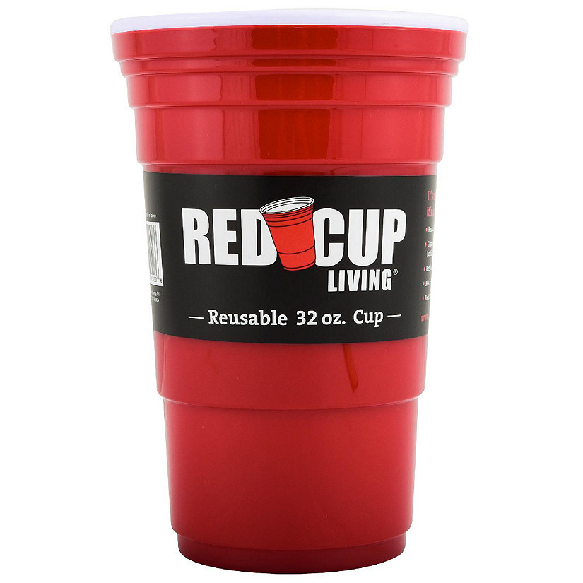 Red Cup Living 32 oz Cup, Reusable Red Party Cups - Extra Sturdy Big Red  Plastic Tumbler