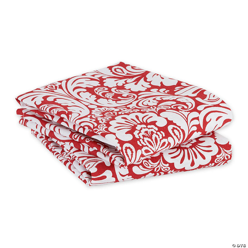 Red Damask Dishtowel (Set Of 2) Image