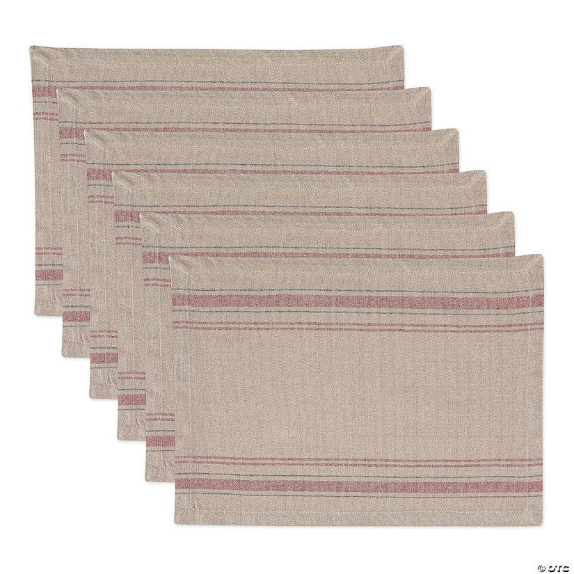 Red French Stripe Placemat (Set Of 6) Image