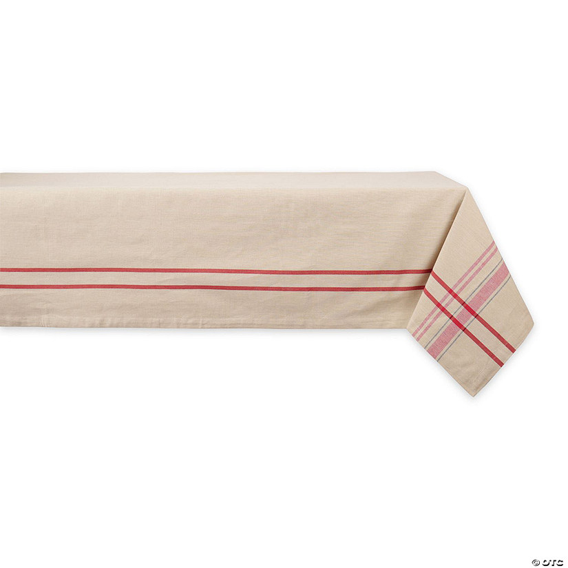 Red French Stripe Tablecloth 60X104 Image