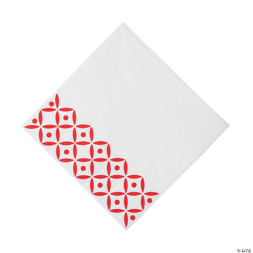 Red Geometric Luncheon Napkins - 16 Pc. Image