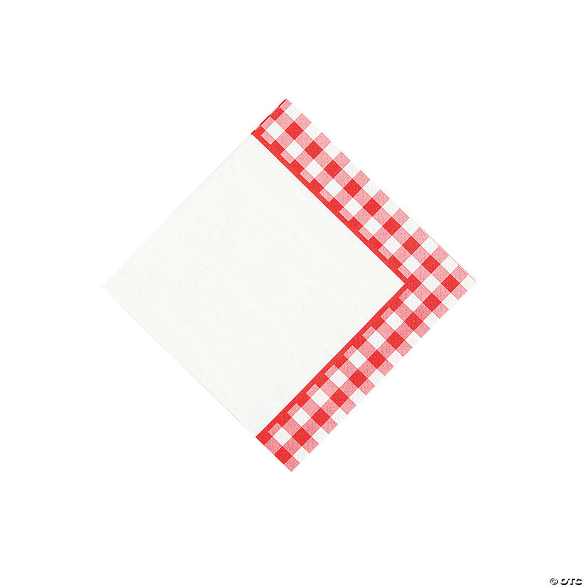Red Gingham Beverage Napkins 16 Pc. Discontinued