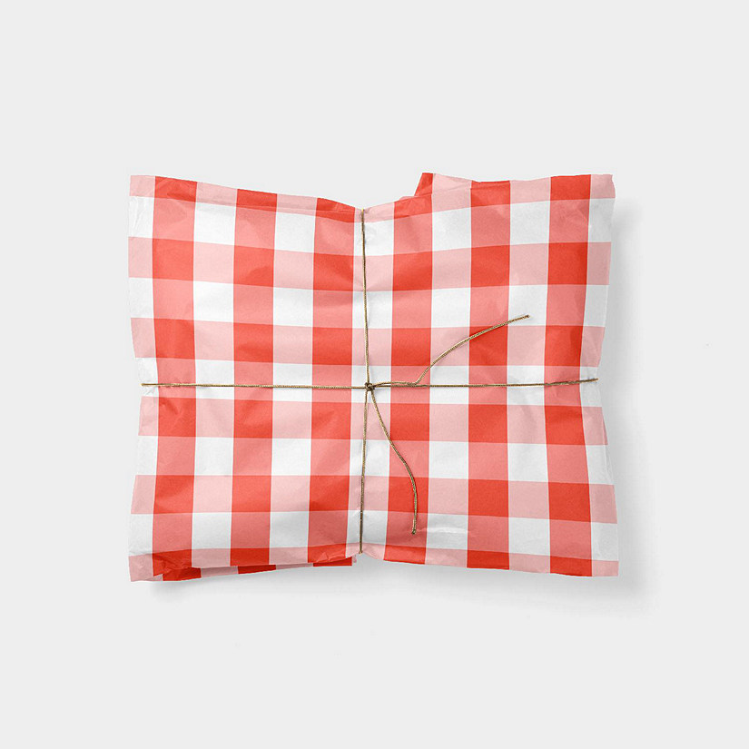 Red Gingham Gift Wrap Image