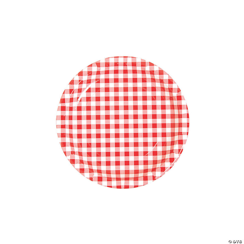 Red Gingham Paper Dessert Plates - 8 Ct. Image