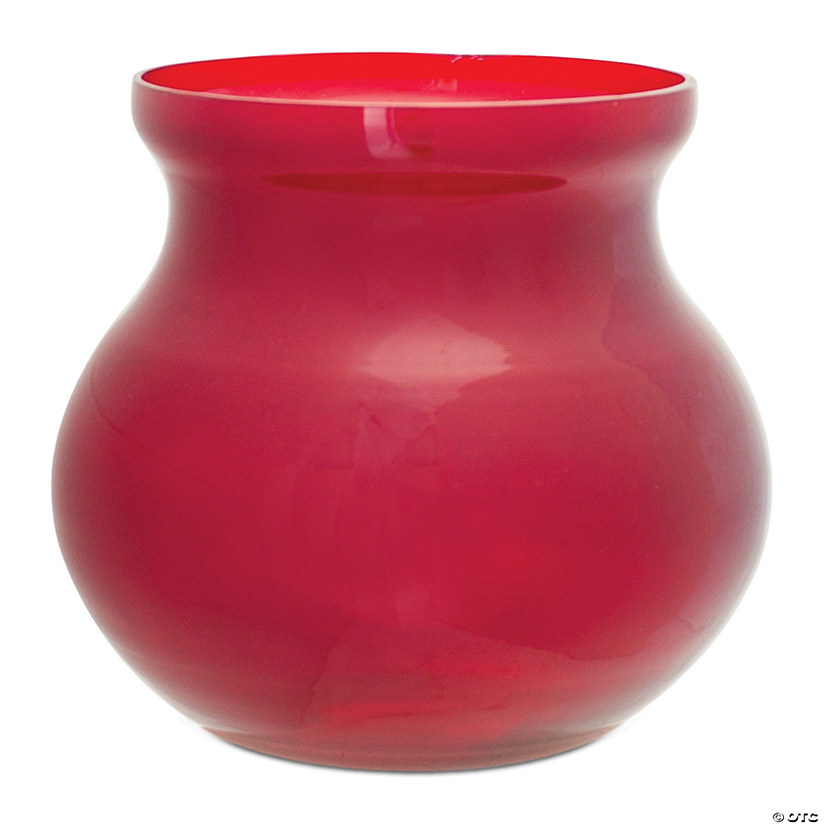 Red Glass Vase (Set Of 2) 6"H Glass Image