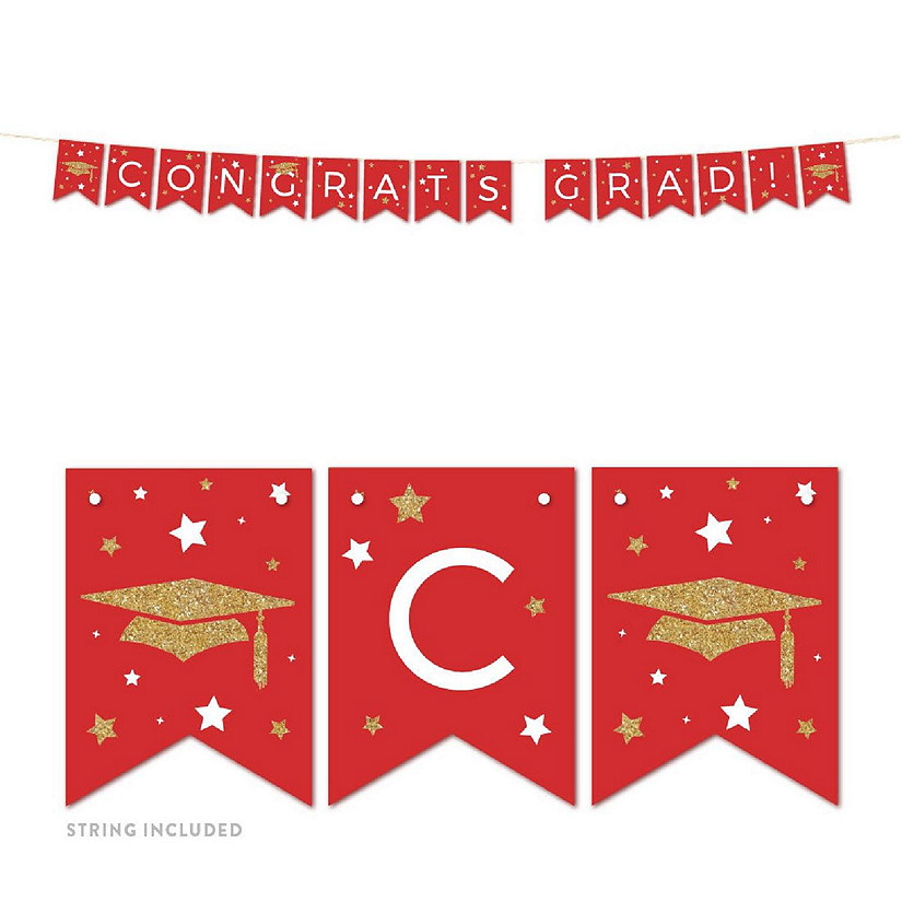 Red Gold Congrats Grad 5ft Image