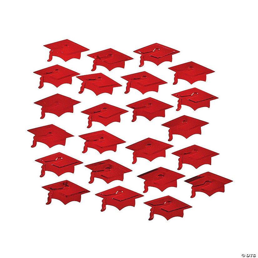 Red Graduation Cap Confetti Image