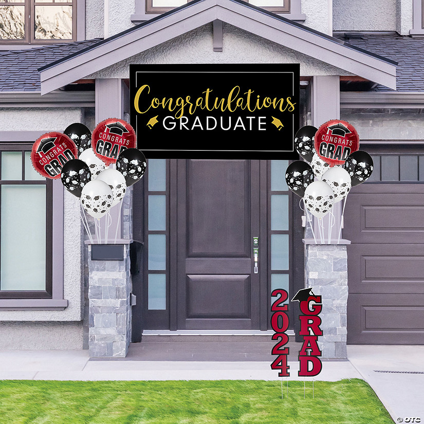Red Graduation Outdoor Decorating Kit - 30 Pc. Image