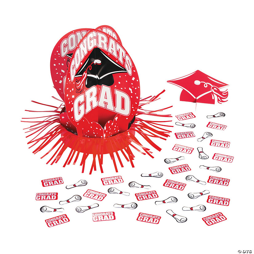 Red Graduation Table Decorating Kit - 23 Pc. Image