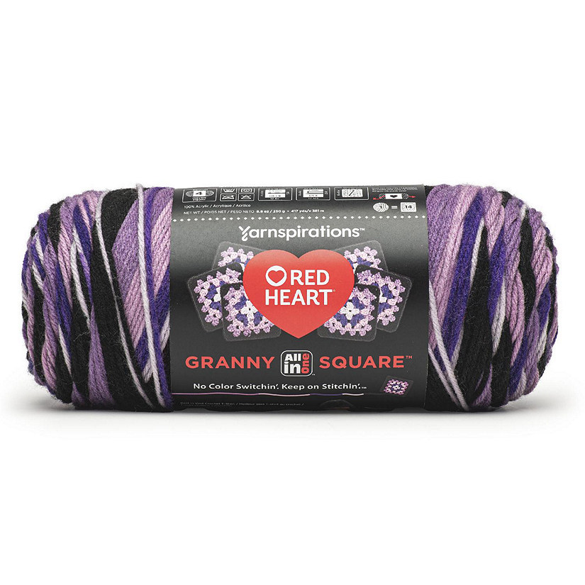 Red Heart All in One Granny Square-Grape Granny Image