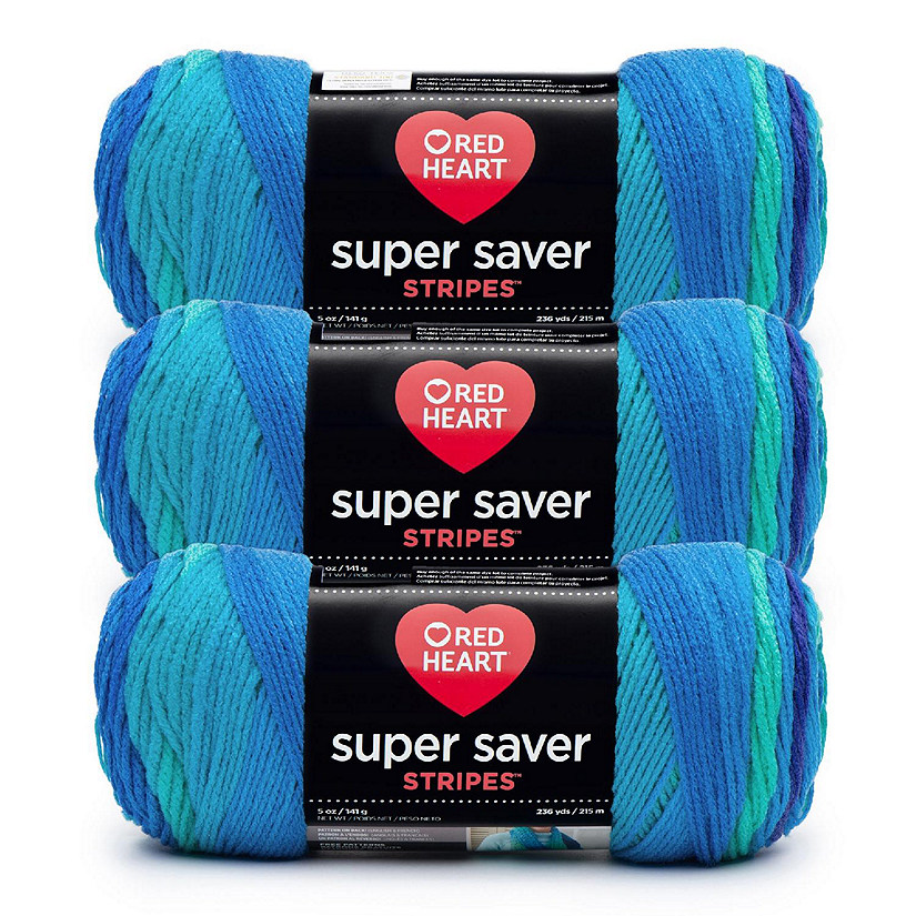 Red Heart Super Saver Yarn 3/Pack-Cool Stripe Image