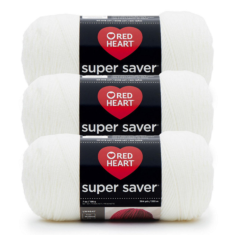 Red Heart Super Saver Yarn 3/Pack-Soft White Image