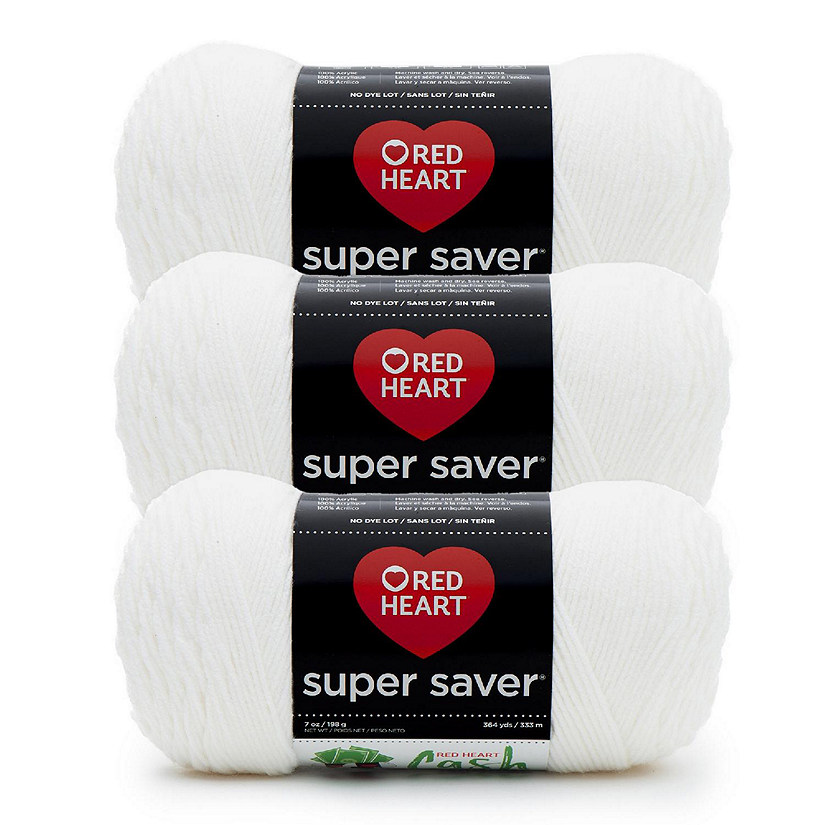 Red Heart Super Saver Yarn 3/Pack-White Image