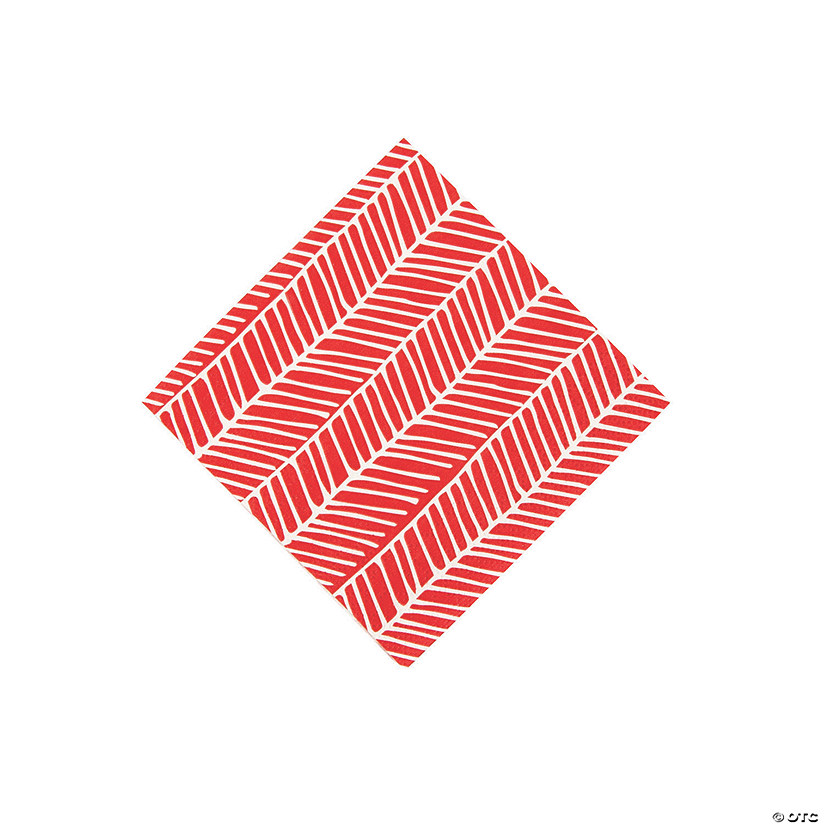 Red herringbone print beverage napkins discontinued
