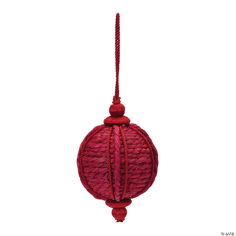 Red Jute Onion Ornament (Set Of 6) 3.25"D X 5.5"H Image