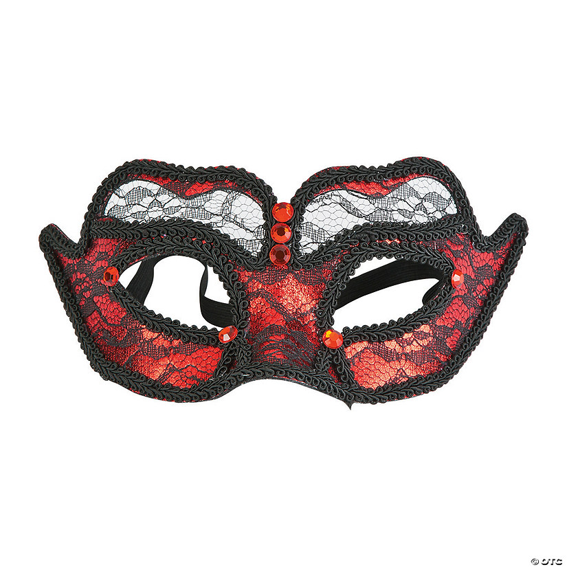 Red Lace Masks - 6 Pc. Image