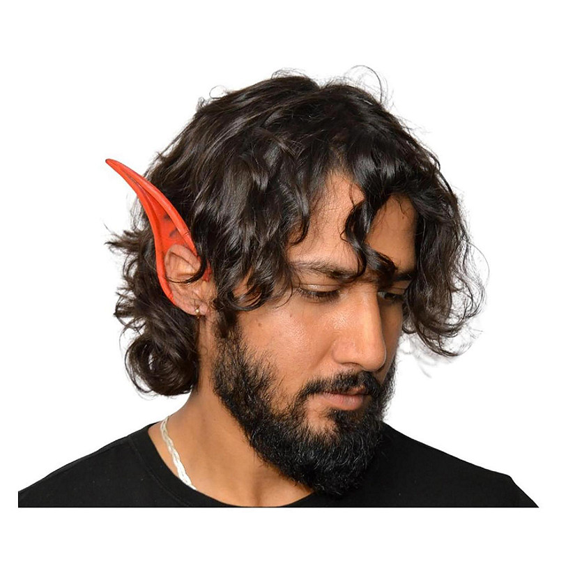 Red Latex Devil Flexi Costume Ears  Adult One Size Image