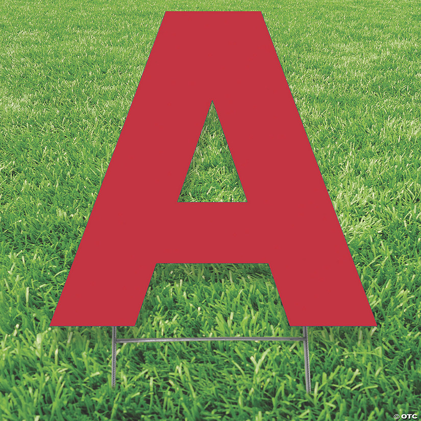 Red Letter A Yard Sign Oriental Trading