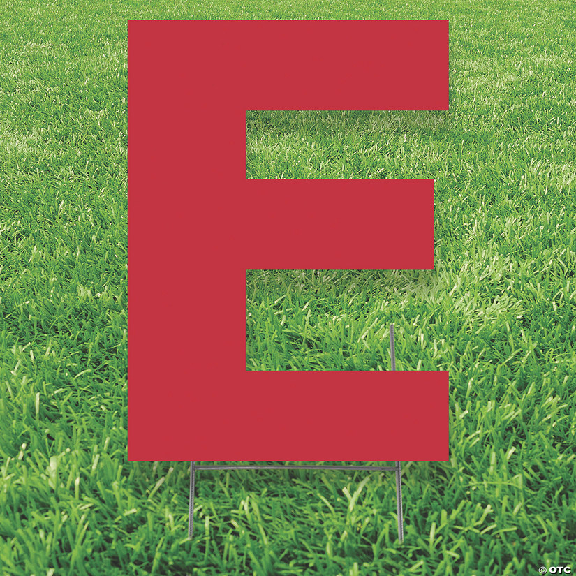 Red Letter E Yard Sign Oriental Trading