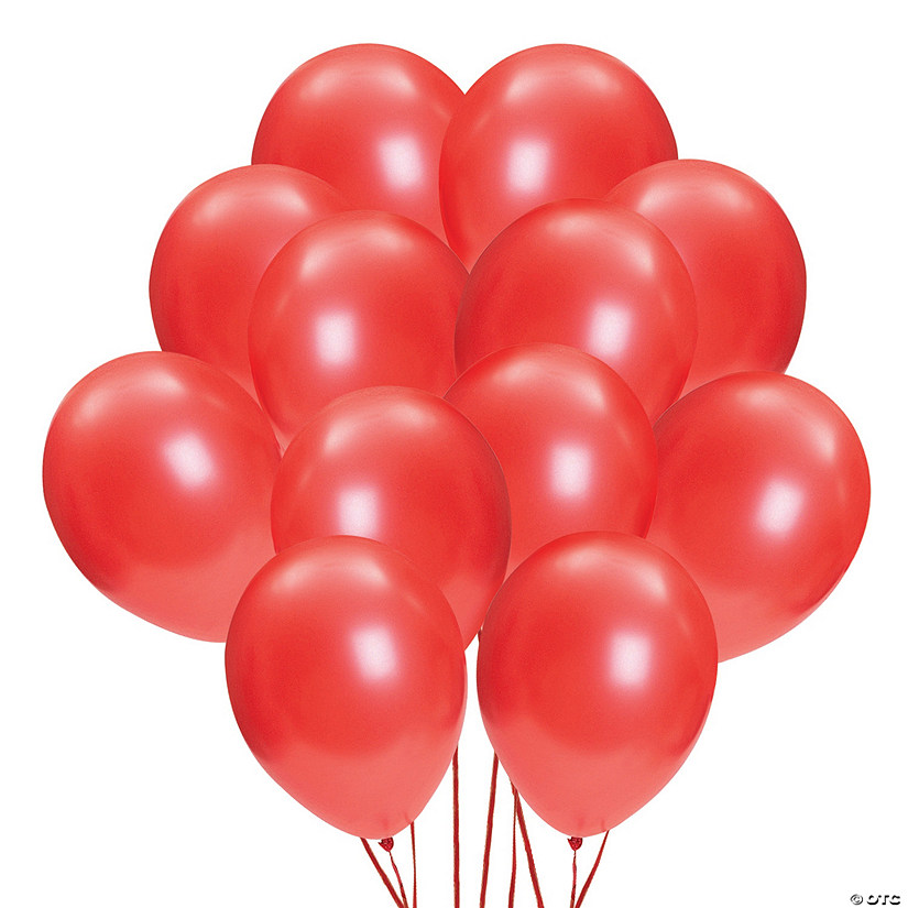 Red Metallic 11" Latex Balloons - 24 Pc. Image
