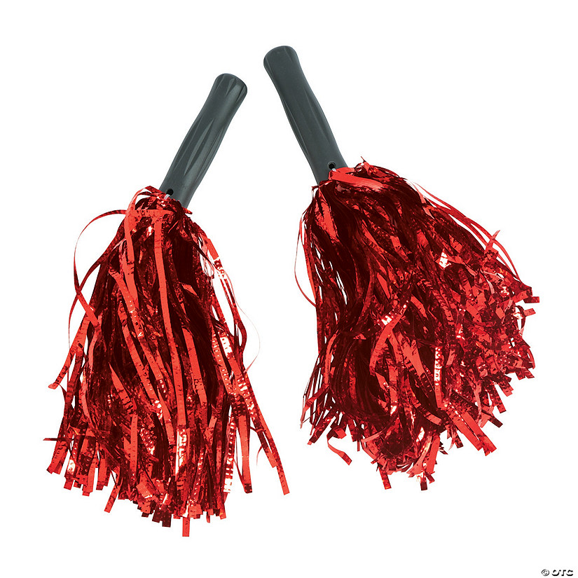 Red Metallic Cheer Pom-Poms - 12 Pc. Image