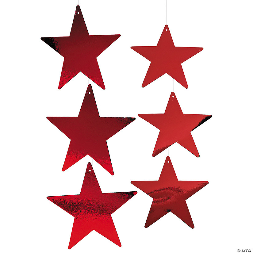 Red Metallic Stars Kit - 36 Pc. Image