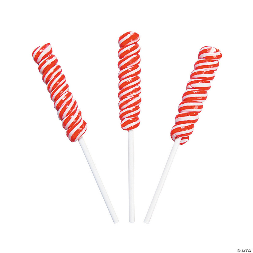 Red Mini Twisty Lollipops - 24 Pc. Image
