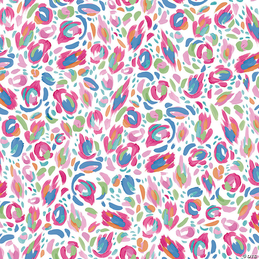 Red Multi Brushstroke Leopard Peel and Stick Wallpaper Image