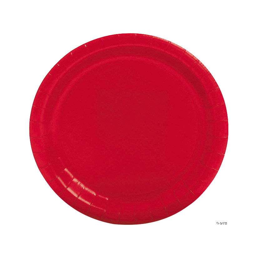 Red Paper Dinner Plates 24 Ct. Oriental Trading