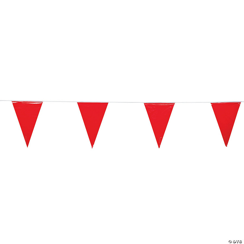 Red Plastic Pennant Banner Image