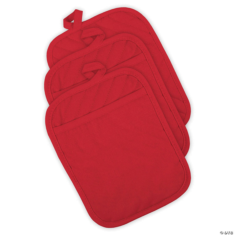 Red Quilted Potholder (Set Of 3) Image