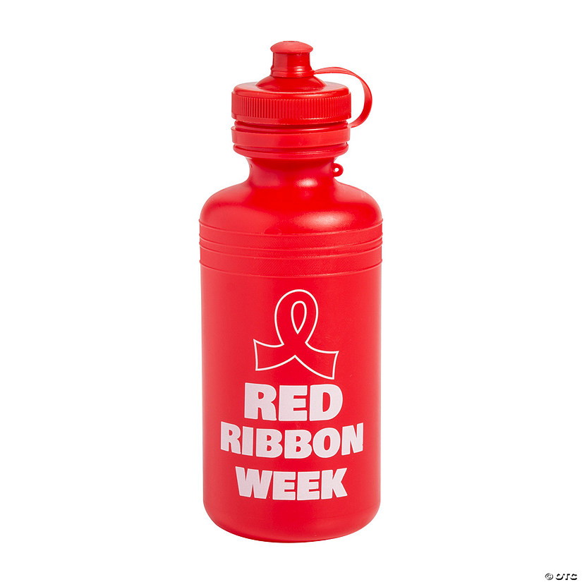 Red Ribbon Week BPA-Free Plastic Water Bottles - 12 Ct. Image