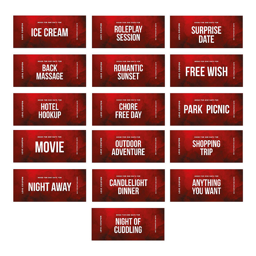 Red Romantic Love Coupons for Couples Image