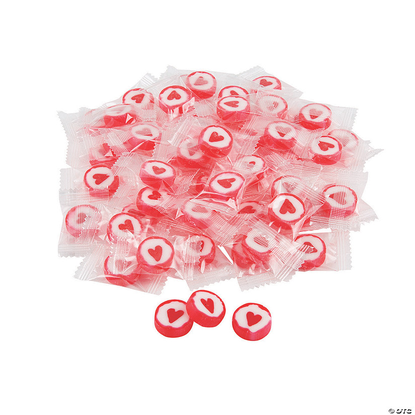 Red Round Hard Candy with Heart Image