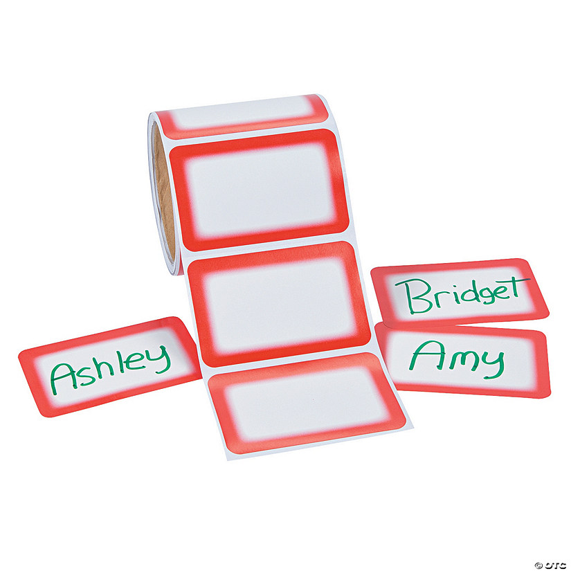Red Self-Adhesive Name Tags/Labels Image