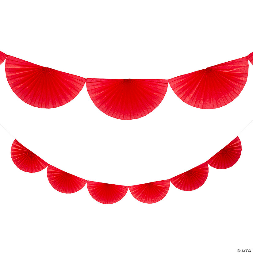 Red Semi Fanburst Tissue Paper Garland Image