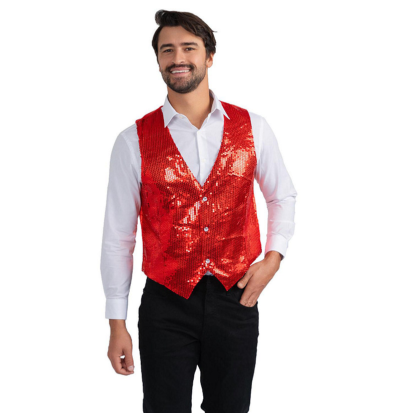 Red Sequin Vest - Adults S Image