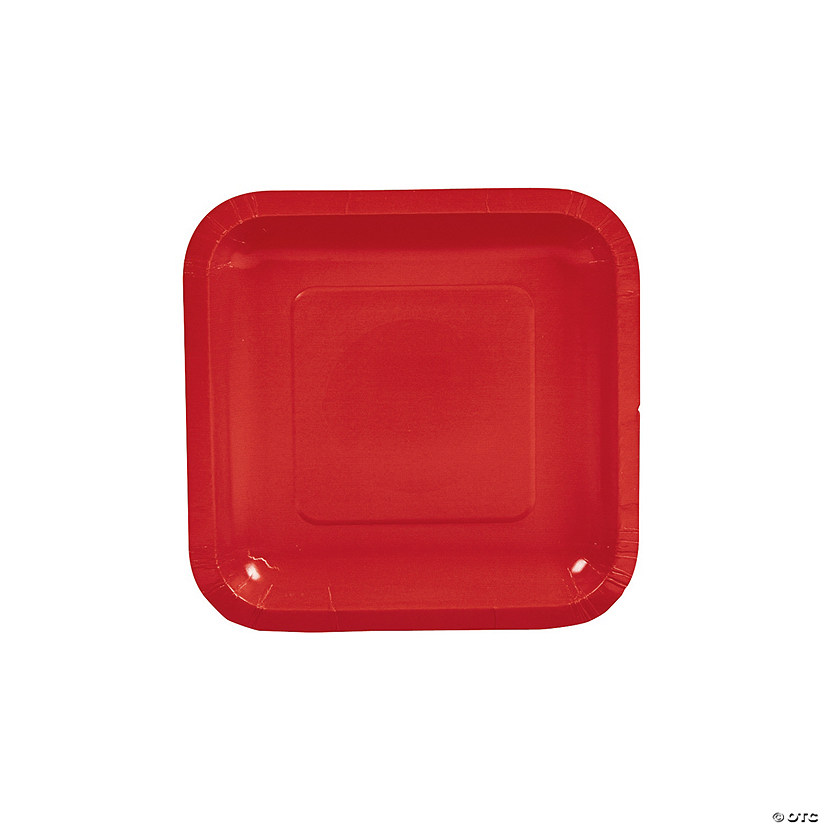 Red Square Paper Dessert Plates - 24 Ct. Image