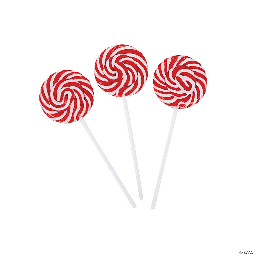 Red Swirl Lollipops - 24 Pc. Image