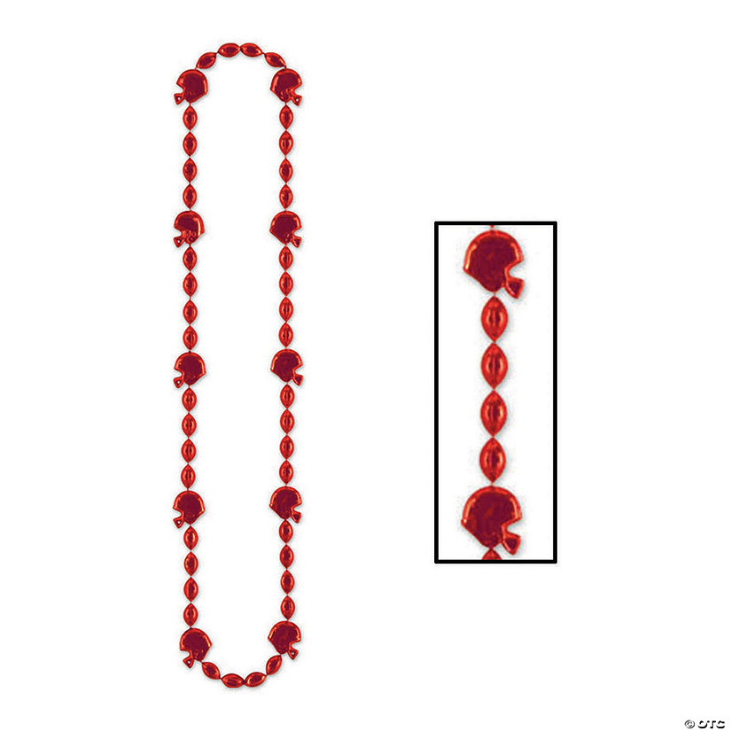 Red Team Spirit Football Bead Necklaces Image