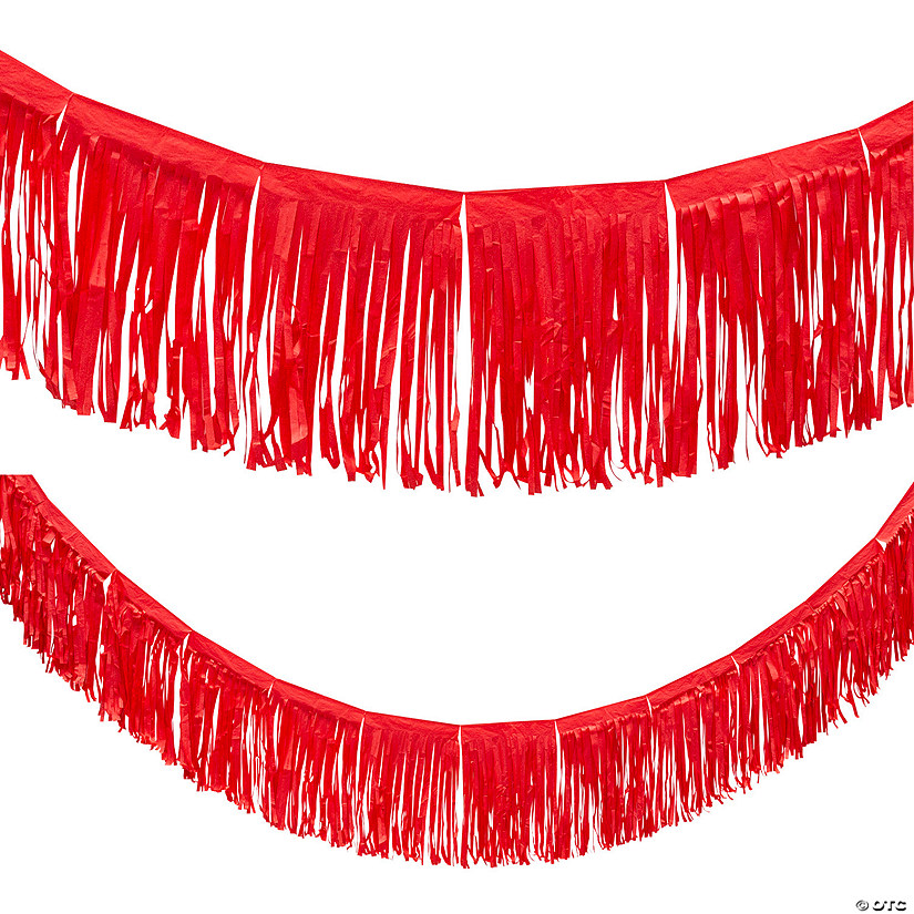 Red Tissue Paper Fringe Garland Image