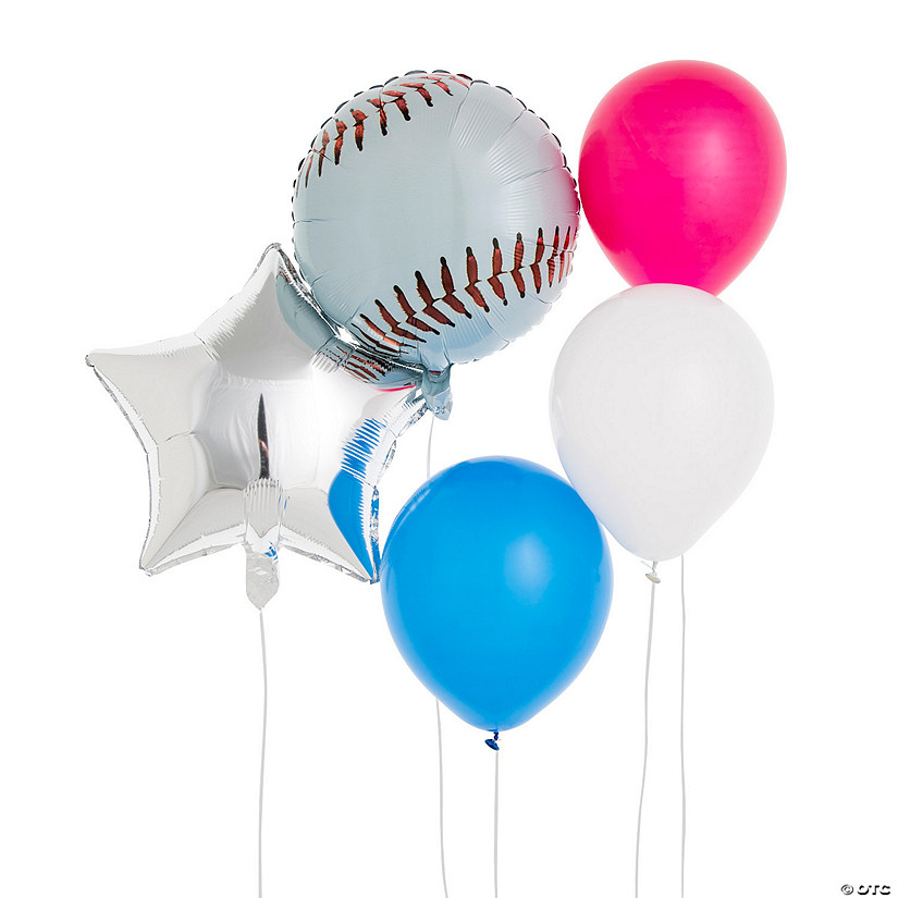 Red, White & Blue Baseball Star Balloon Bouquet - 79 Pc. Image
