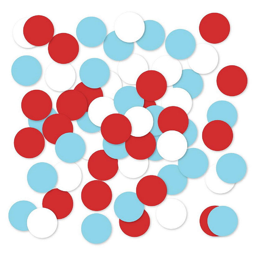 Red White Aqua Confetti, 180-Pack Image