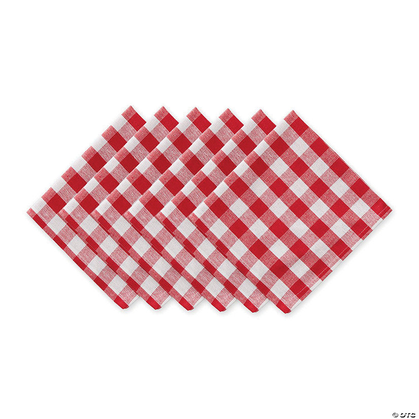 Red-White Check Napkin (Set Of 6) Image