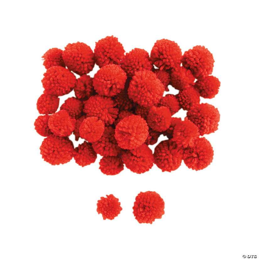 Red Yarn Pom-Poms Image