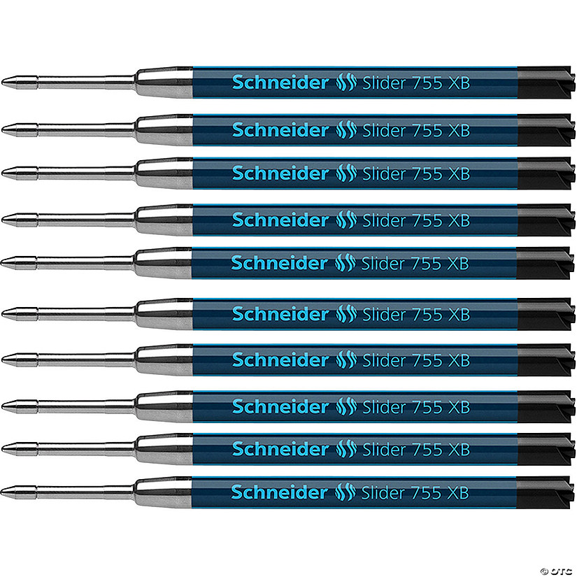 Rediform Slider 755 XB Ballpoint Pen Refill, Viscoglide Ink, Black, Pack of 10 Image