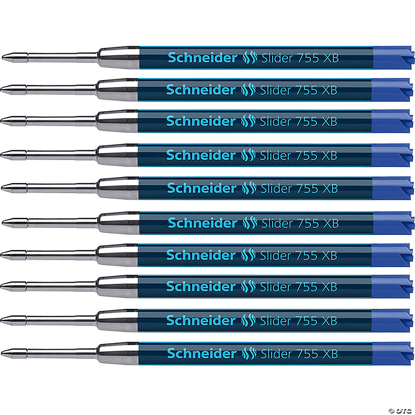 Rediform Slider 755 XB Ballpoint Pen Refill, Viscoglide Ink, Blue, Pack of 10 Image