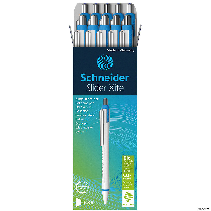 Rediform Slider Xite Environmental Retractable Ballpoint Pen, Blue, Pack of 10 Image
