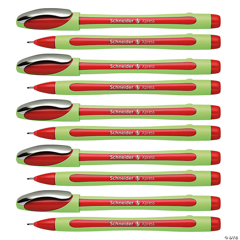 Rediform Xpress Fineliner Pen, Fiber Tip, 0.8 mm, Red, Pack of 10 Image