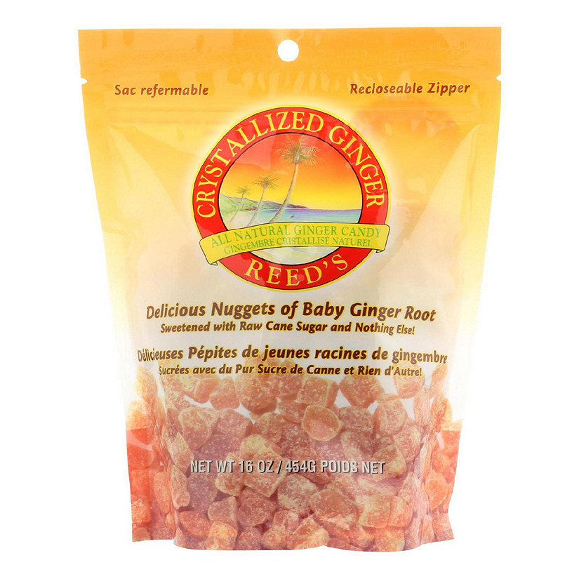 Reed's Ginger Beer Crystallized Ginger, Original 16 oz, Pack of 6